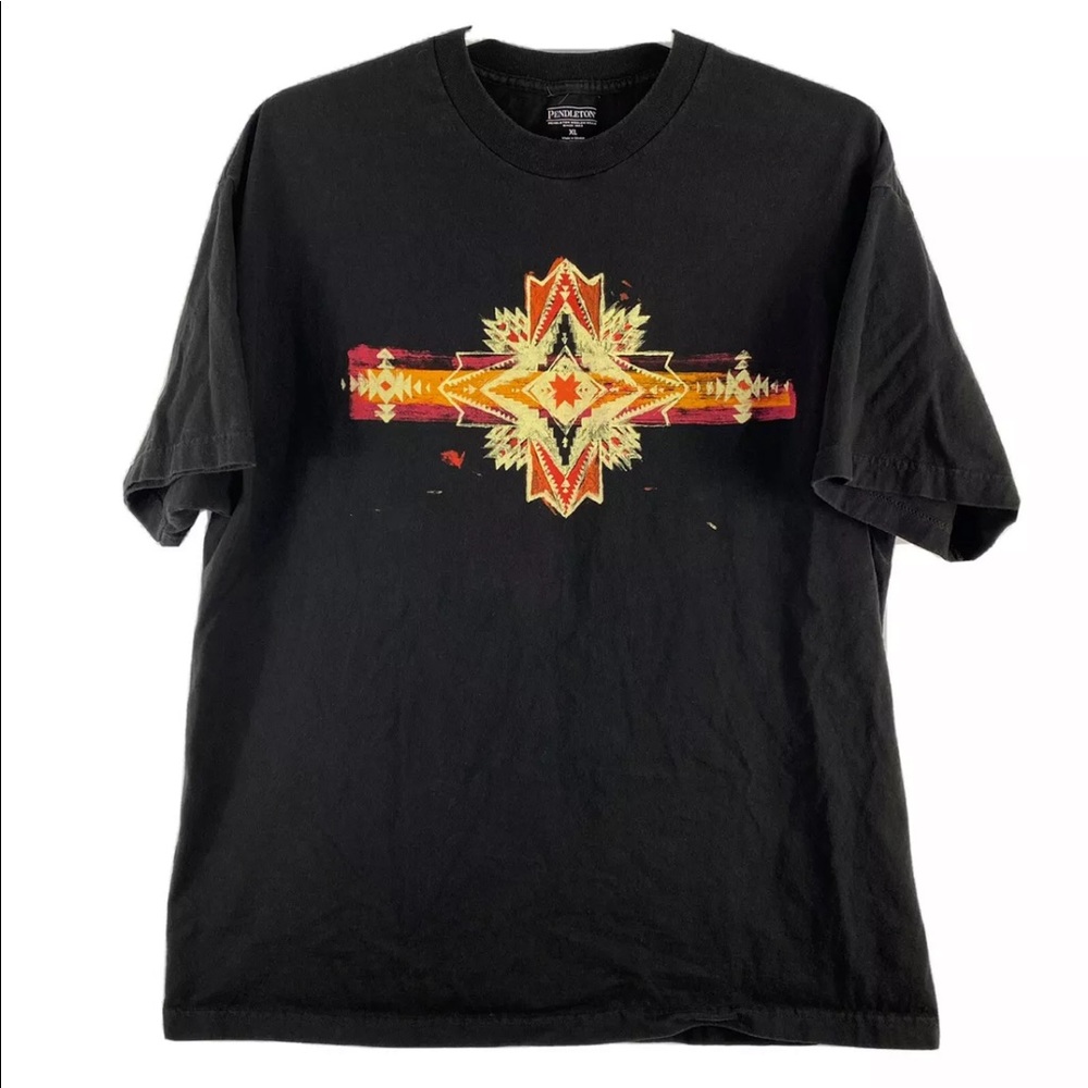 Pendleton Men's XL Tribal Graphic T-Shirt Black 100% SOLD - Picture 1 of 5